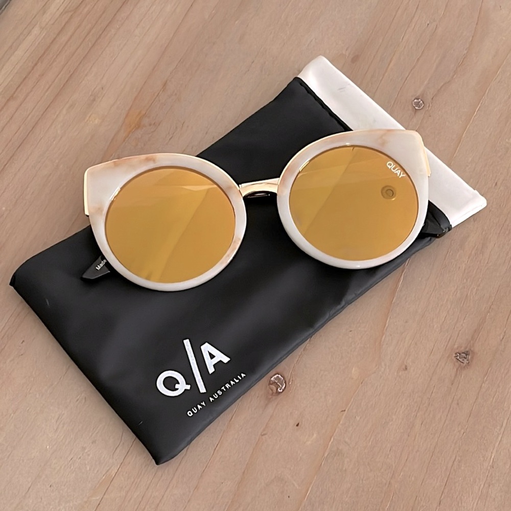 Quay Australia Last Dance Mirrored Cat Eye Sunglasses